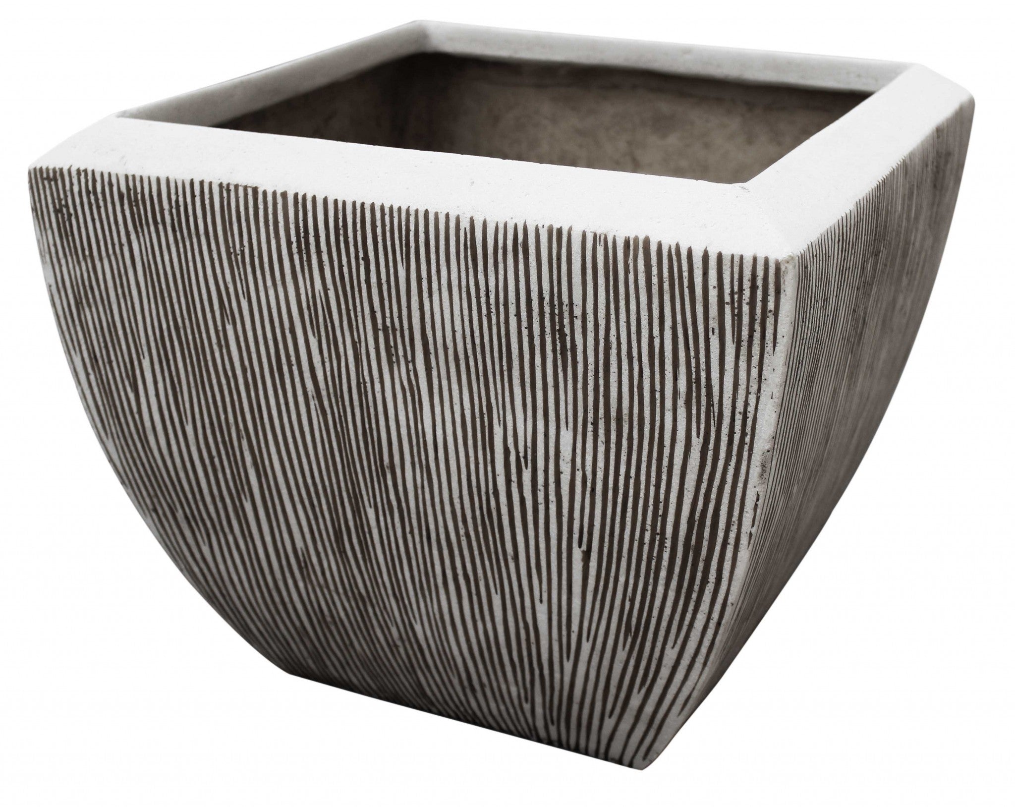 Large Distressed And Ribbed Flower Pot Planter