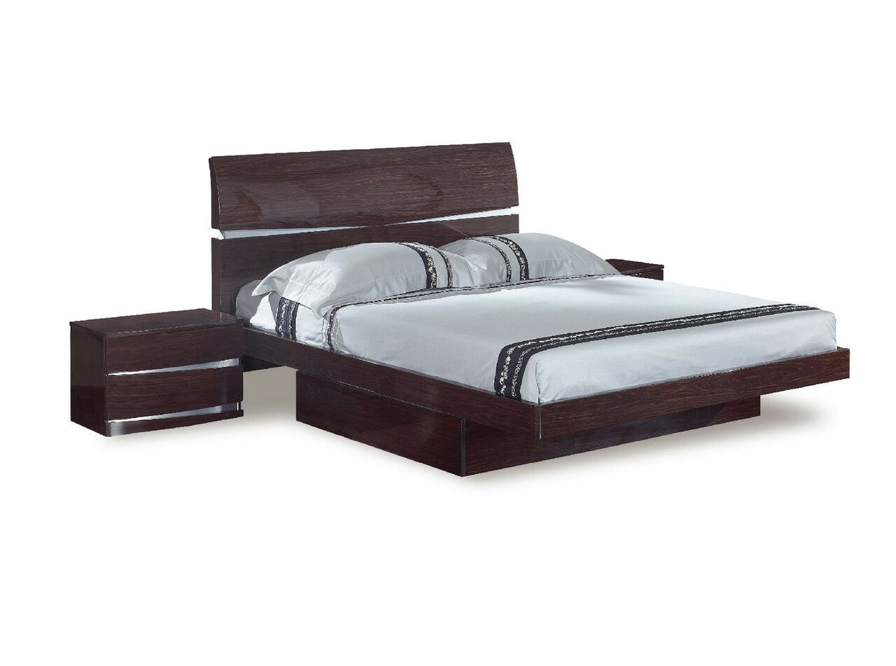 Solid Wood Queen Wood Brown Bed