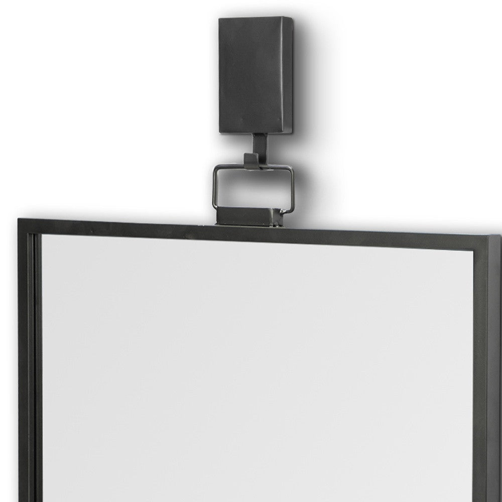 Black Gray Metal Vertical Frame Wall Mirror