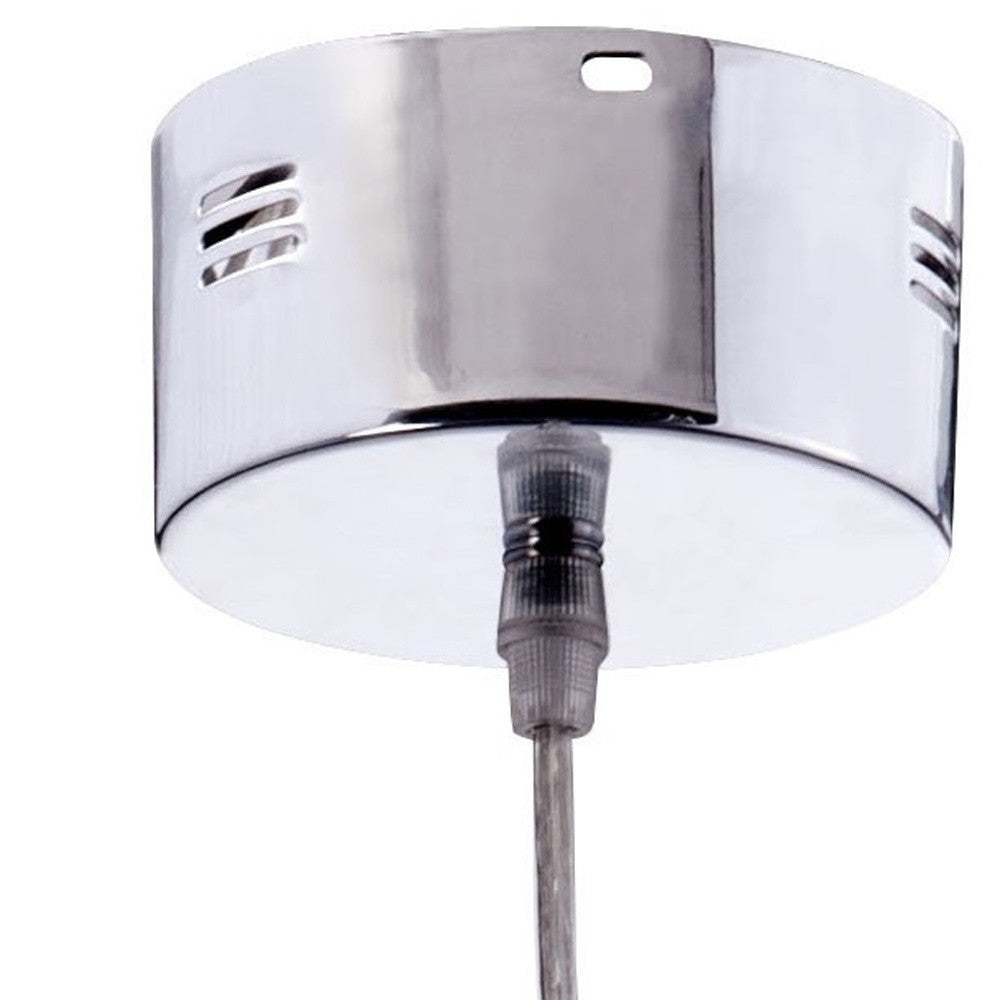 Silver Lantern Metal LED Ceiling Light With Clear Shades