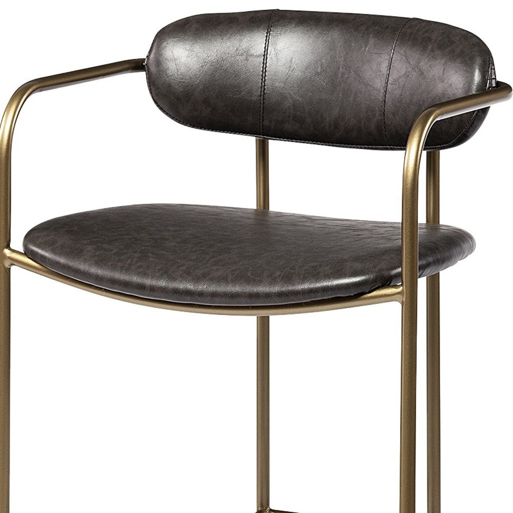 29" Deep Brown Steel Low back Bar Chair