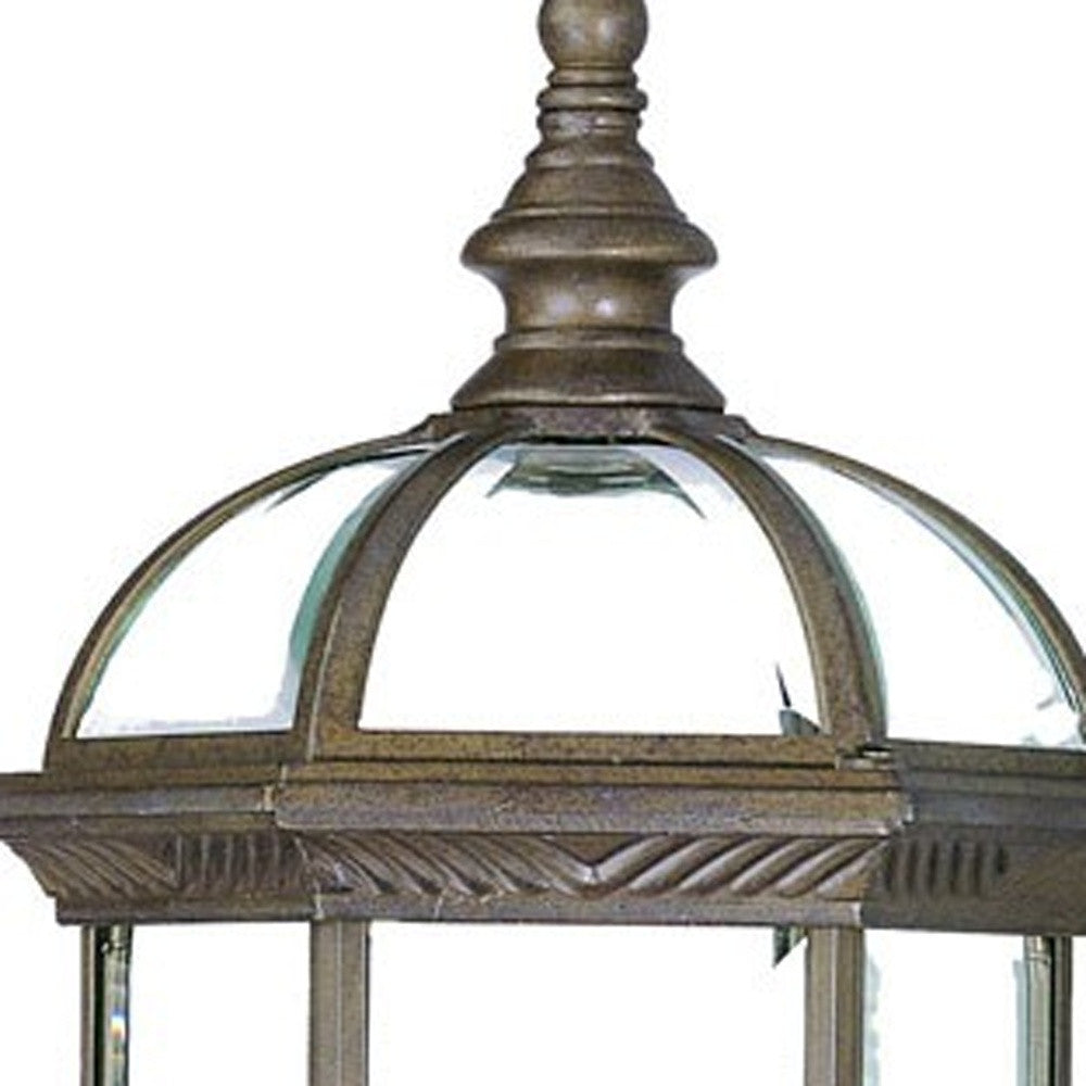 Antique Brown Cylindrical Lantern Wall Light