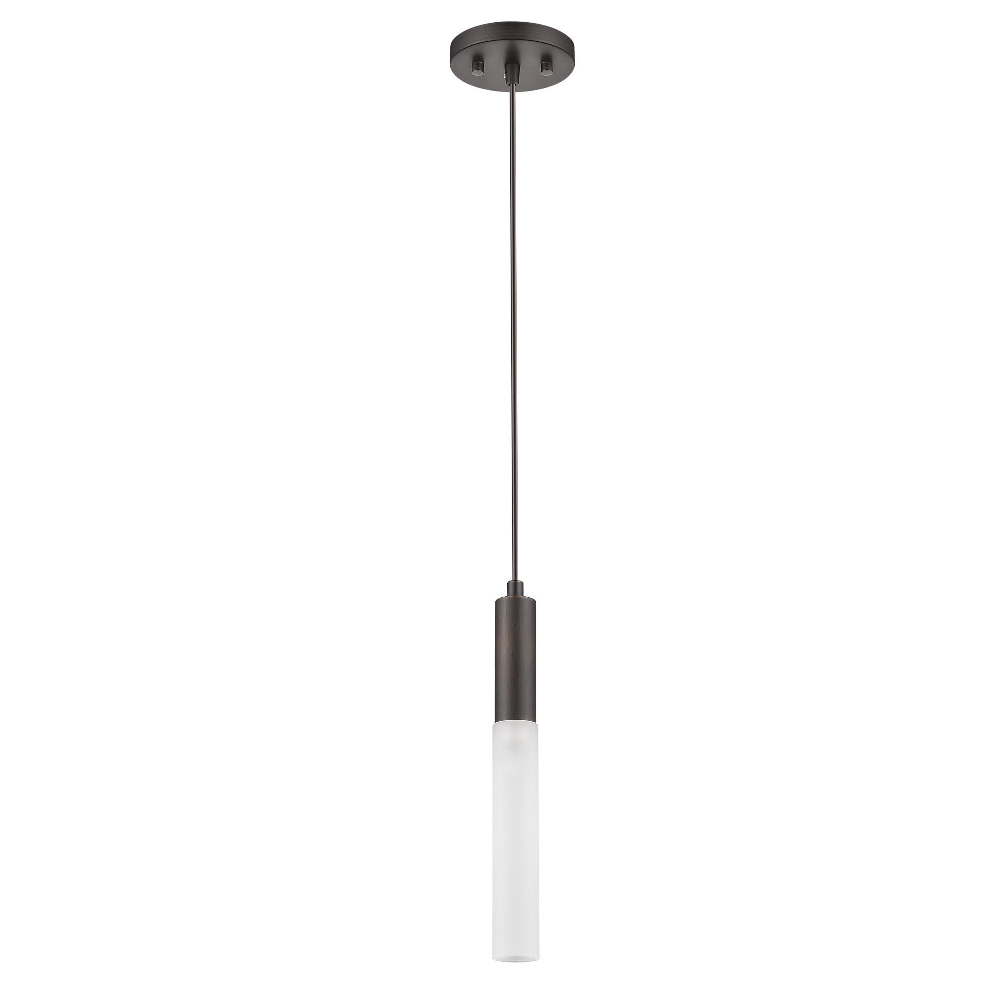 Bronze Pendant Hanging Light with Frosted Glass Shade