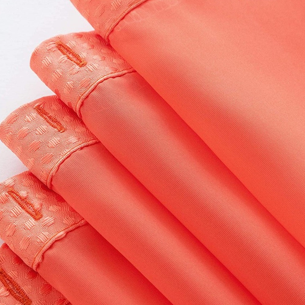 Coral Sheer and Grid Shower Curtain and Liner Set