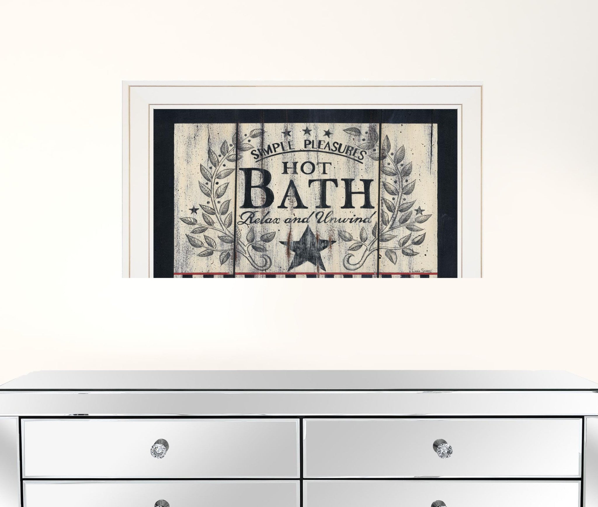 Hot Bath 13 White Framed Print Wall Art