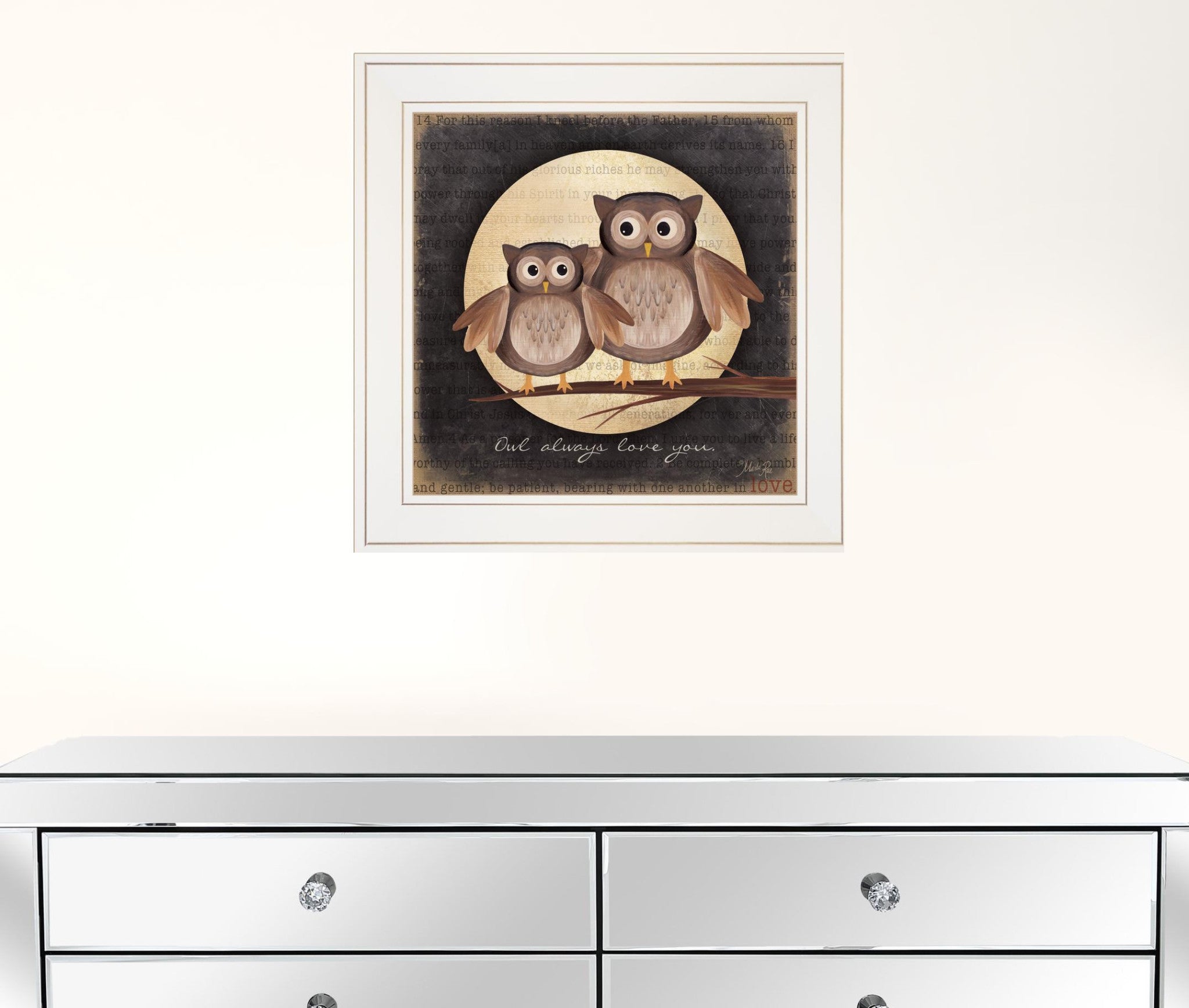 Owl Always Love & Need You 1 White Framed Print Wall Art