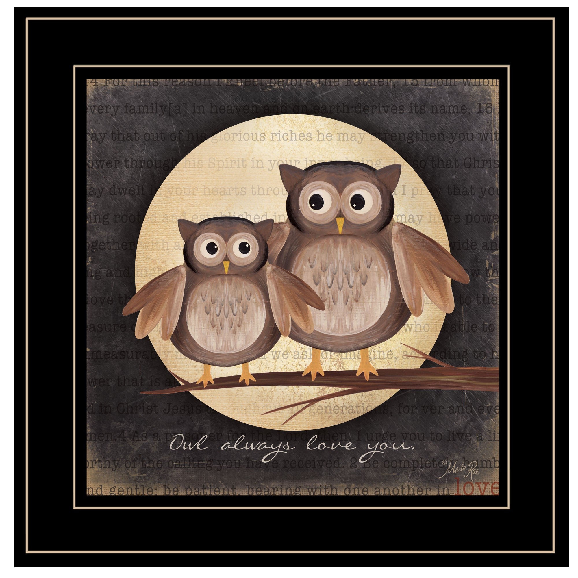 Owl Always Love & Need You 2 Black Framed Print Wall Art