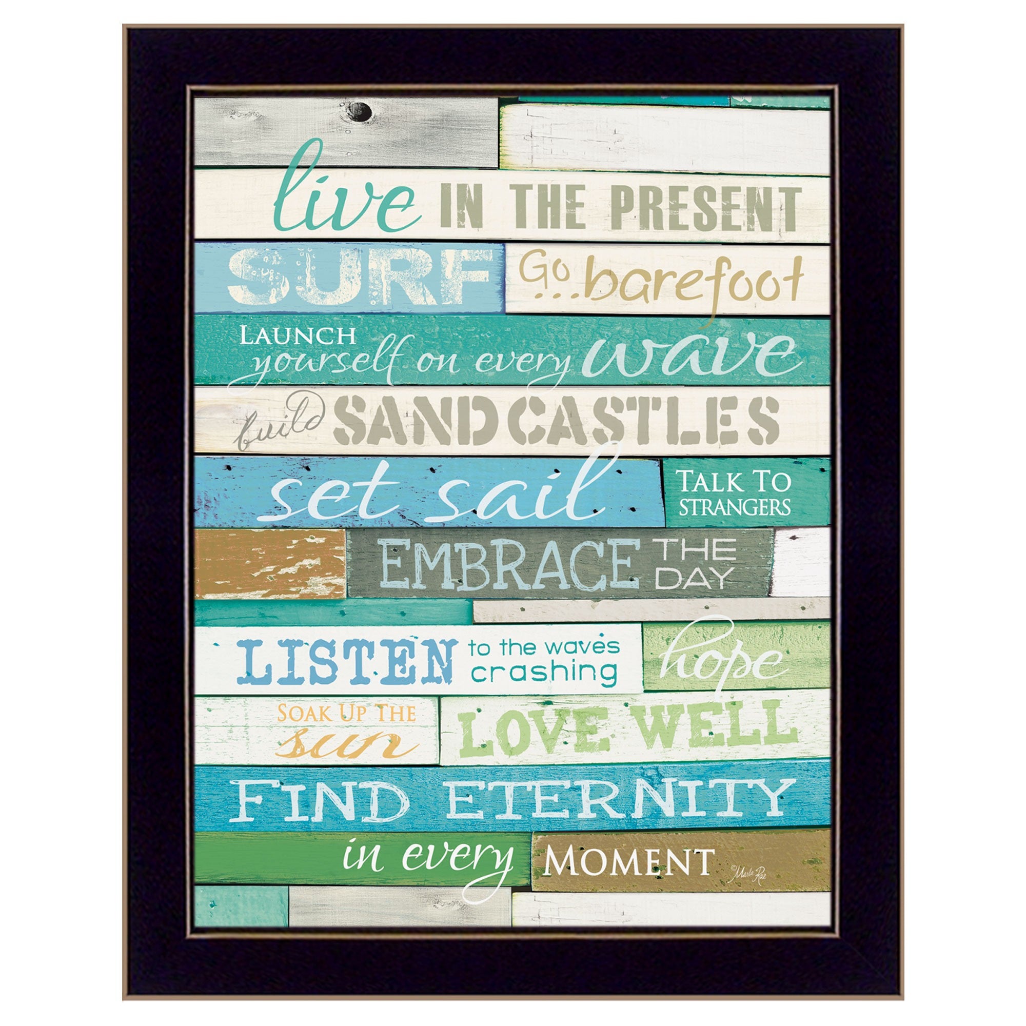 Live In The Present 6 Black Framed Print Wall Art