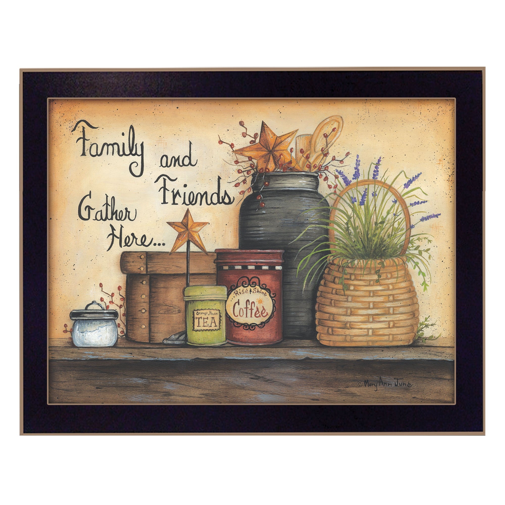 Family And Friends 1 Black Framed Print Wall Art