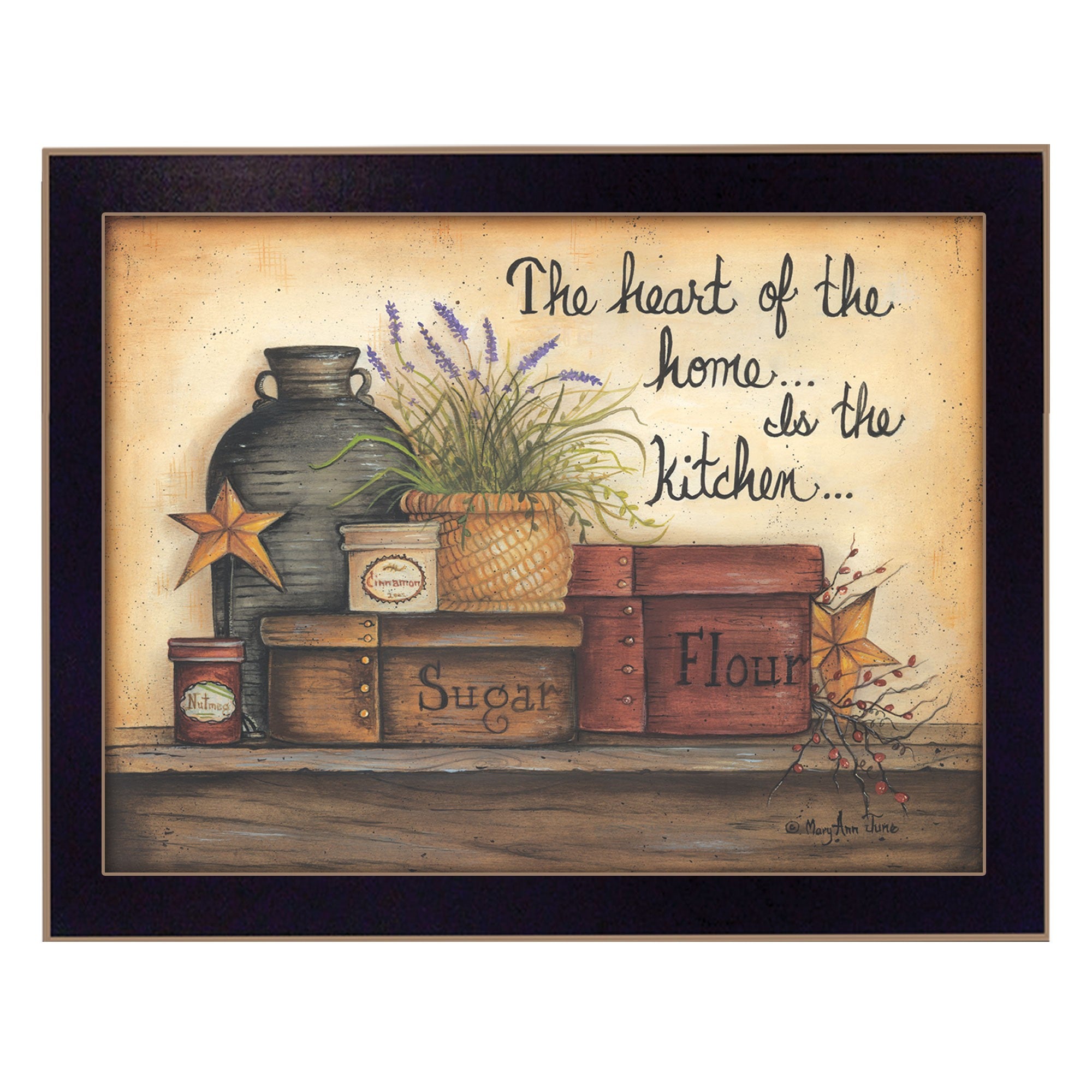 Heart Of The Home 4 Black Framed Print Kitchen Wall Art