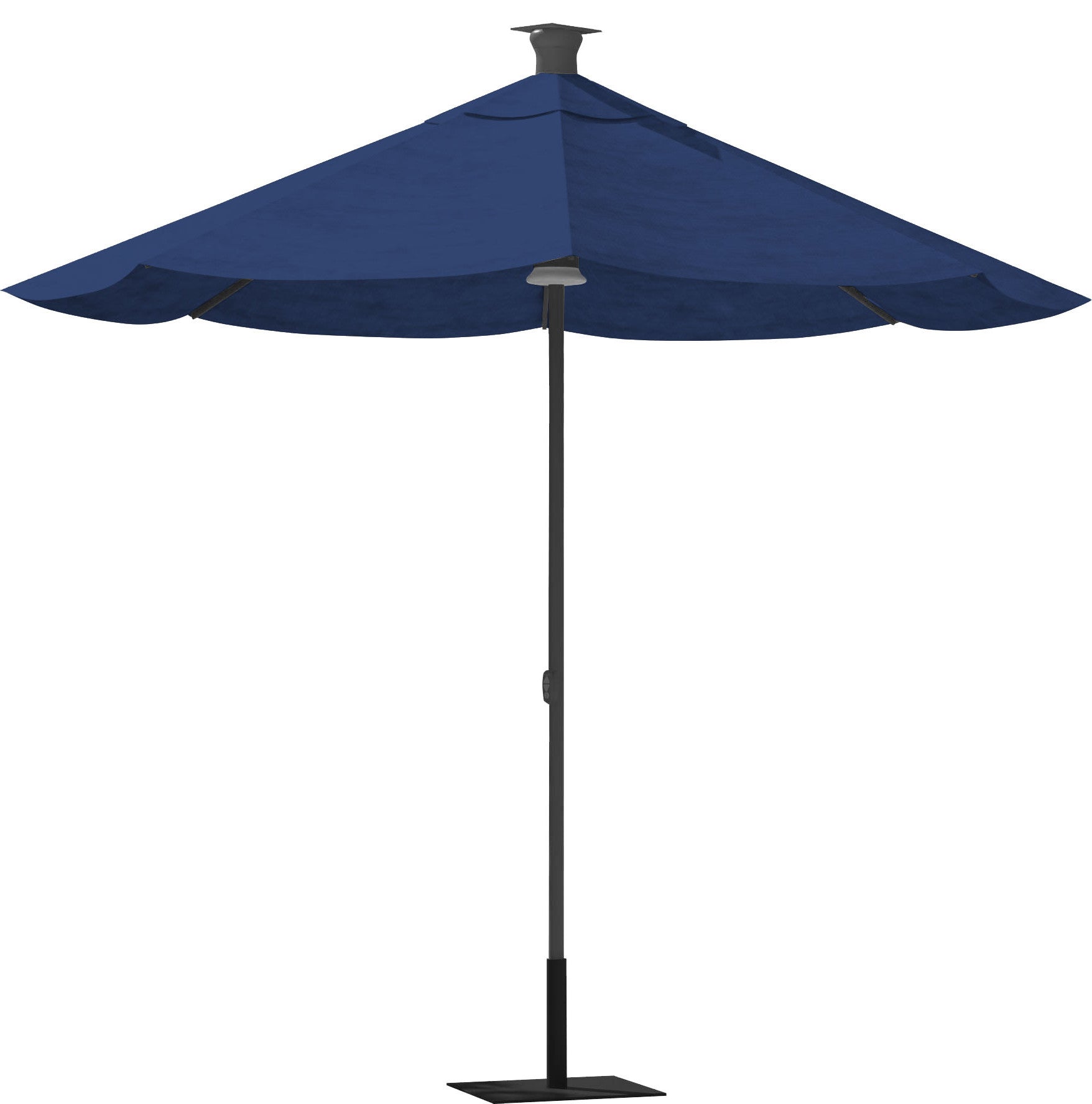 9' Blue Sunbrella Octagonal Lighted Market Patio Umbrella with USB and Solar
