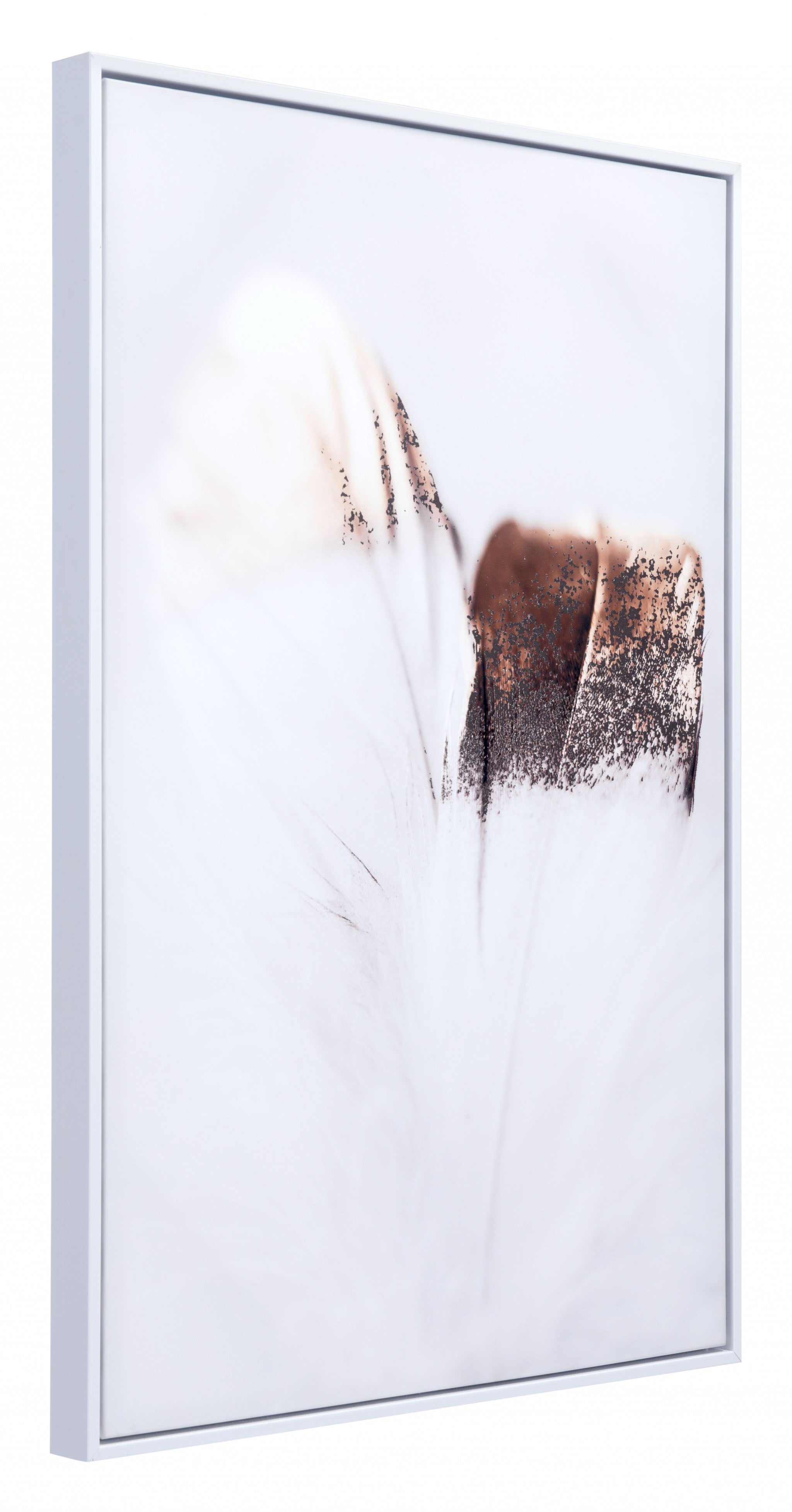 Gold and White Lone Feather Painting