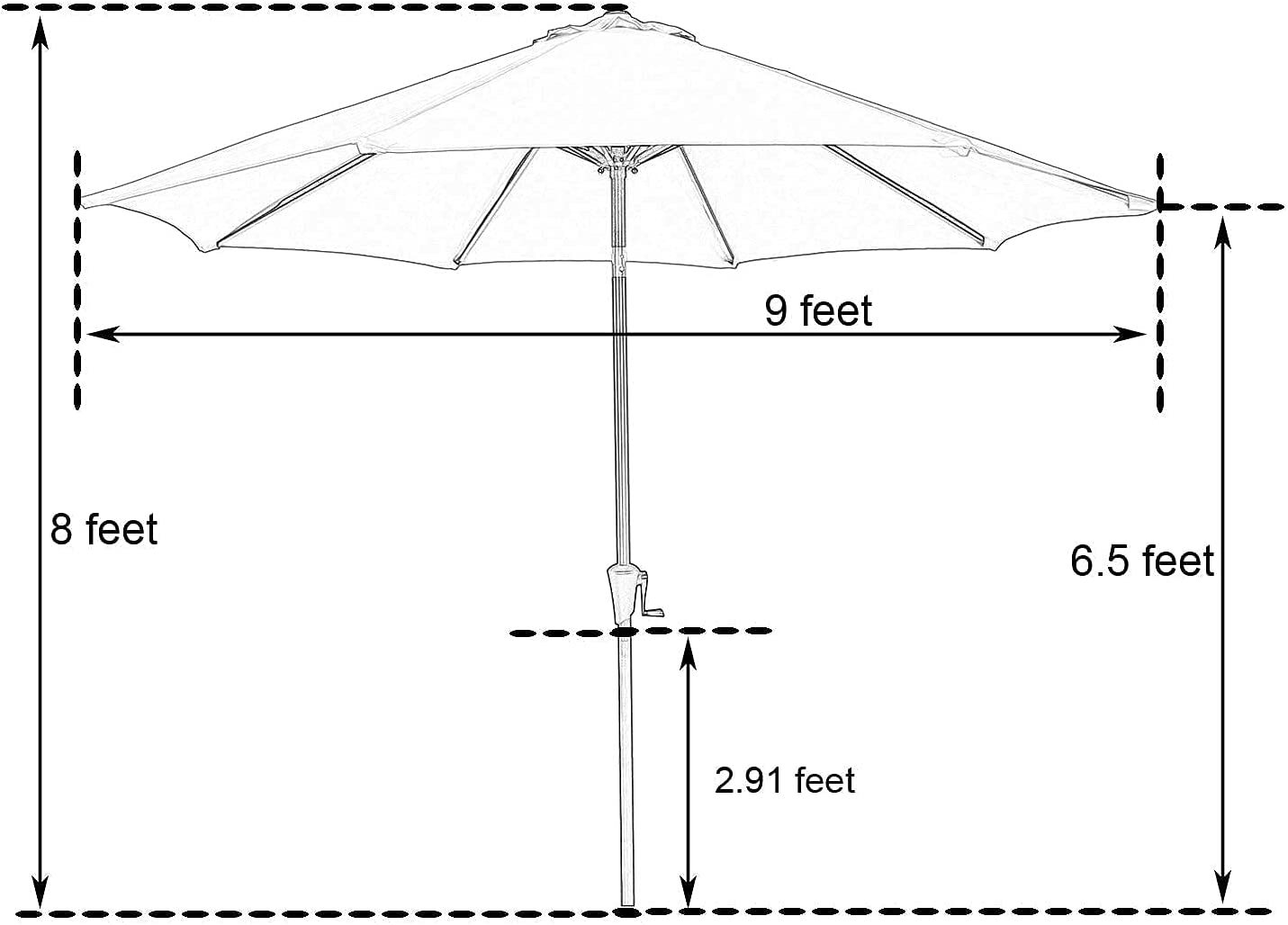 9 Ft Outdoor Sunbrella Patio Umbrella