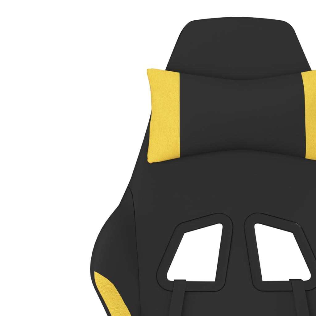 Gaming Chair with Footrest Black and Yellow Fabric