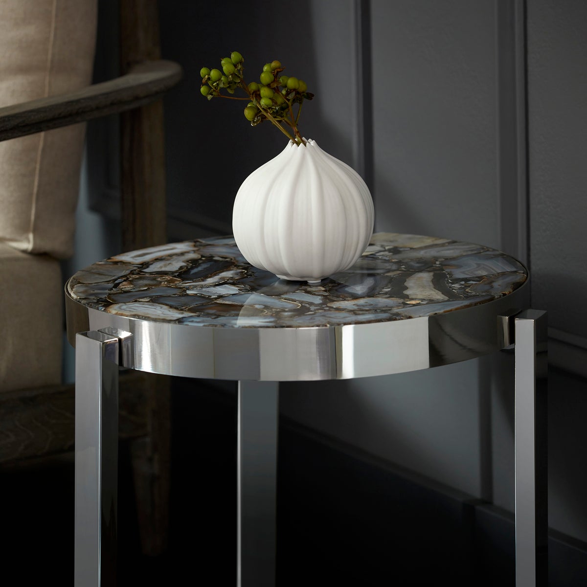 Nickel Geodance Side Table