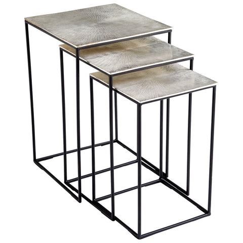 Raw Nickel And Black Irvine Nesting Tables