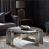 Weathered Oak And Stainless Steel Arca Coffee Table
