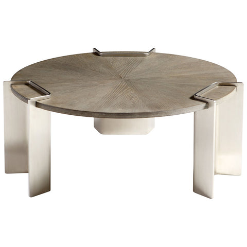 Weathered Oak And Stainless Steel Arca Coffee Table
