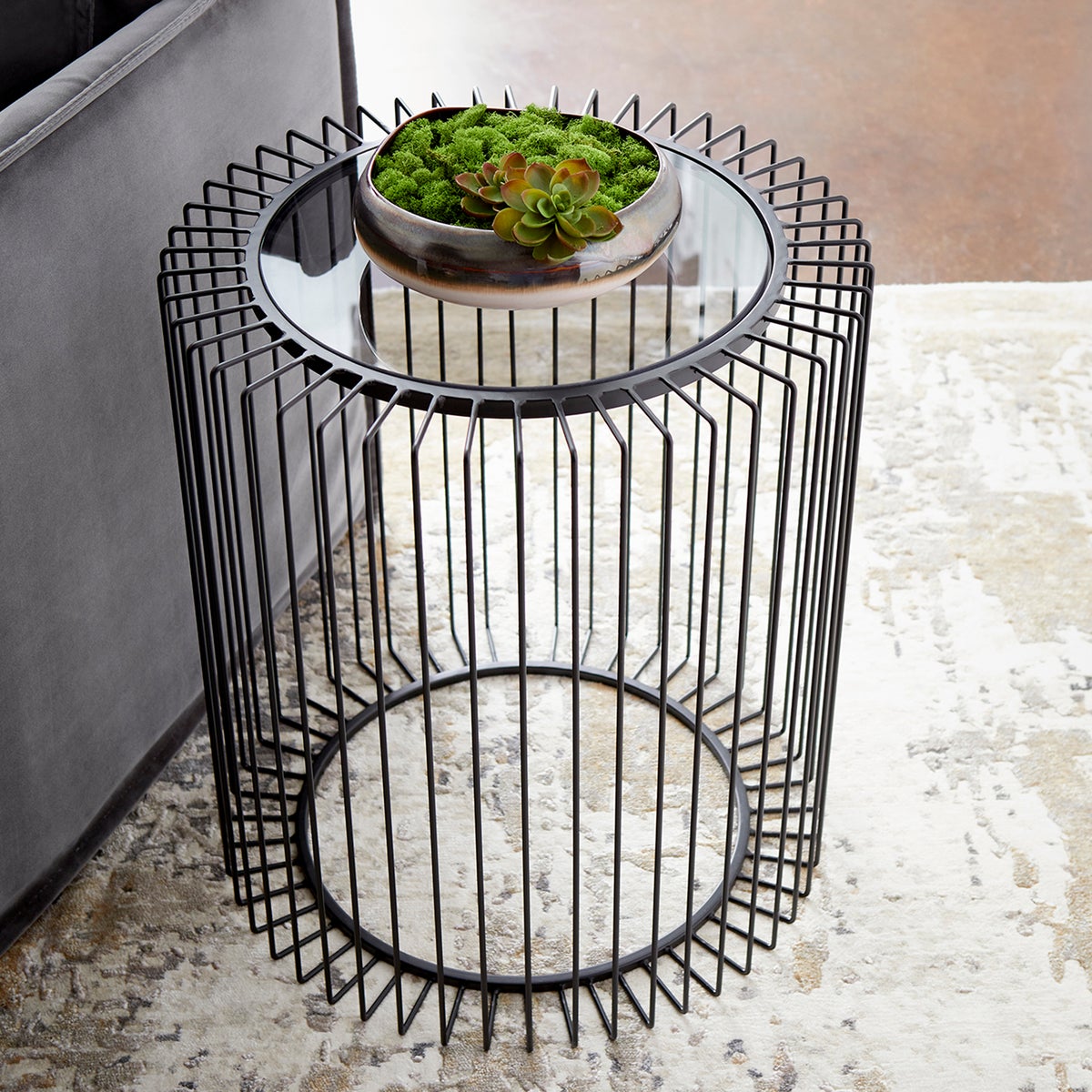 Graphite Canasta Side Table