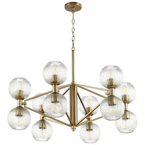 Aged Brass Helios Chandelier