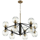 Black & Aged Brass Helios Chandelier