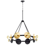 Noir And Gold Leaf Artemis Chandelier