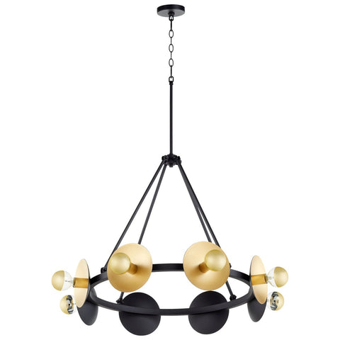 Noir And Gold Leaf Artemis Chandelier