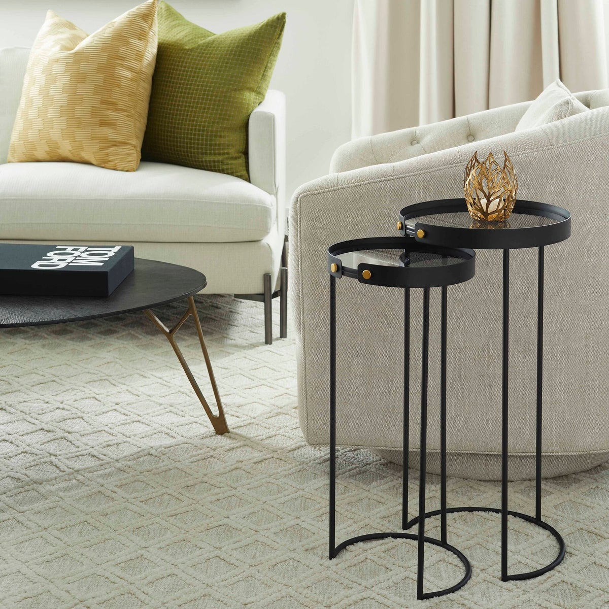 Graphite Tall Bow Tie Tables