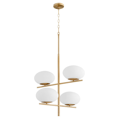 Aged Brass Pod Chandelier