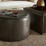 Grey Lusso Round Pouf