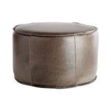 Grey Lusso Round Pouf