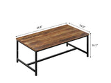 Solid Wood Coffee Table with Metal Base