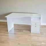 55" White Computer Desk With Two Drawers