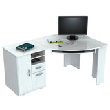 59" White Computer Desk With Two Drawers