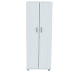 66" White Laminated Wood Pantry or Storage Cabinet