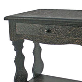 29" Black End Table With Drawer And Shelf