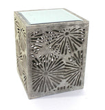 23" Grey And Clear Glass End Table