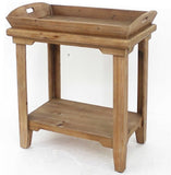 18" X 23" X 18" Natural, Rustic, Wooden - Table With Serving Tray Top