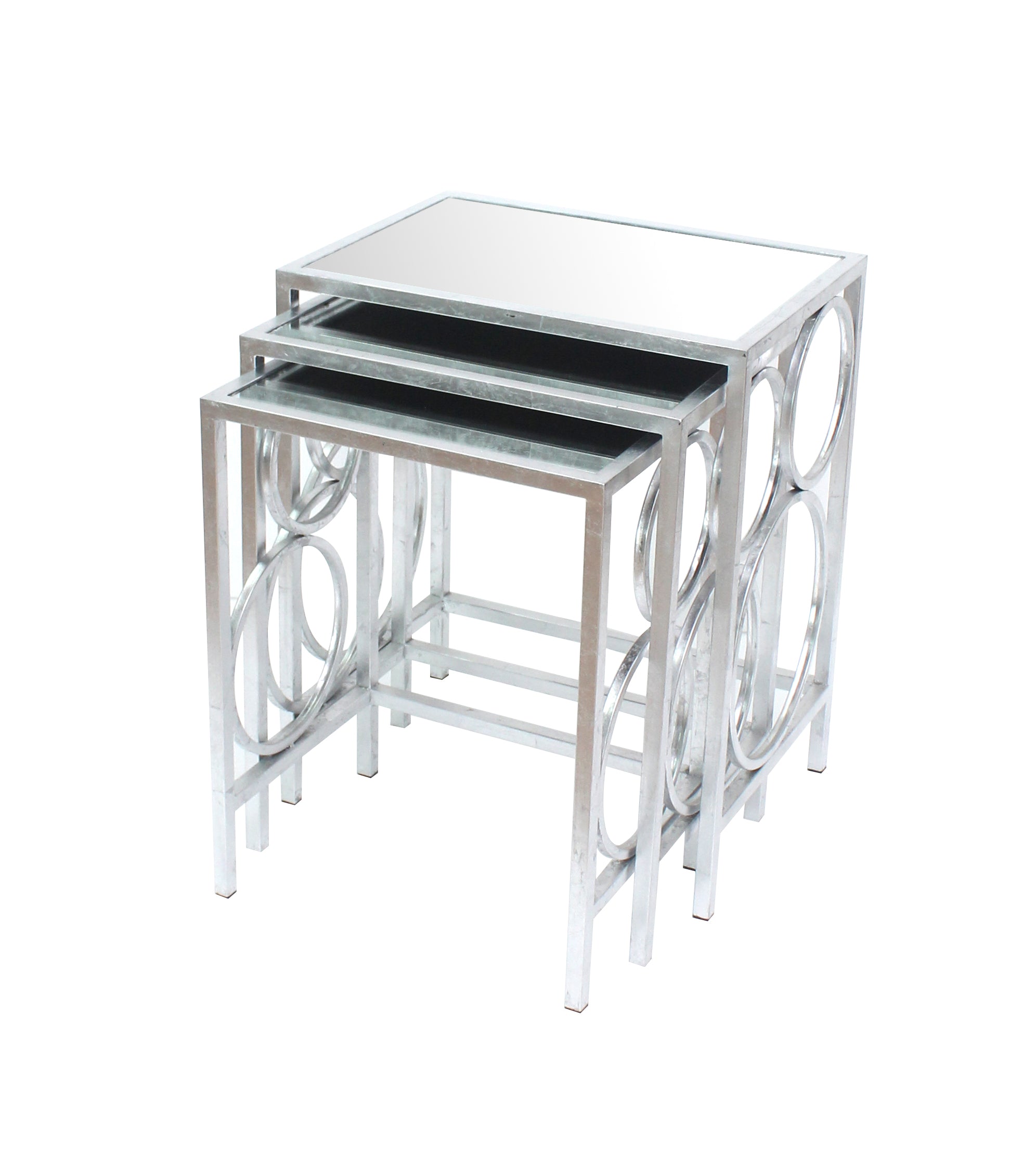 24" Silver Metal Nested Tables
