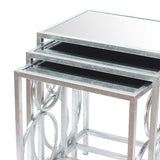 24" Silver Metal Nested Tables