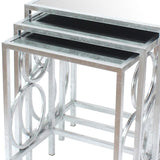 24" Silver Metal Nested Tables