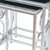 24" Silver Metal Nested Tables