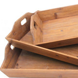 16.5 X 24.25 X 3.75 Brown Country Cottage Wooden - Serving Tray 3Pcs