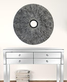 30" X 30" X 2" Contemporary Grey Round Rib Wall Art