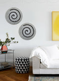 19" X 19" X 2" Gray Round Modern Spiral Wall Art