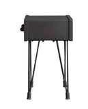 23" Black Solid Wood End Table With Drawer