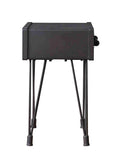 23" Black Solid Wood End Table With Drawer