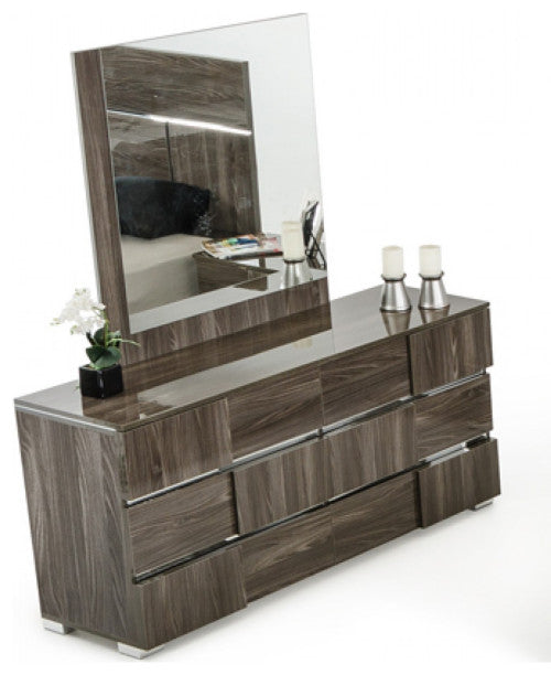 39" Ebony Mdf  Veneer  And Glass Mirror