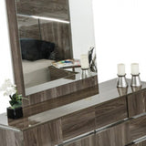 39" Ebony Mdf  Veneer  And Glass Mirror