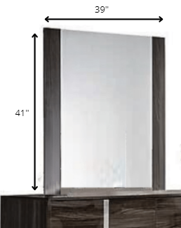 Modern Gray Glossy Wall Mirror